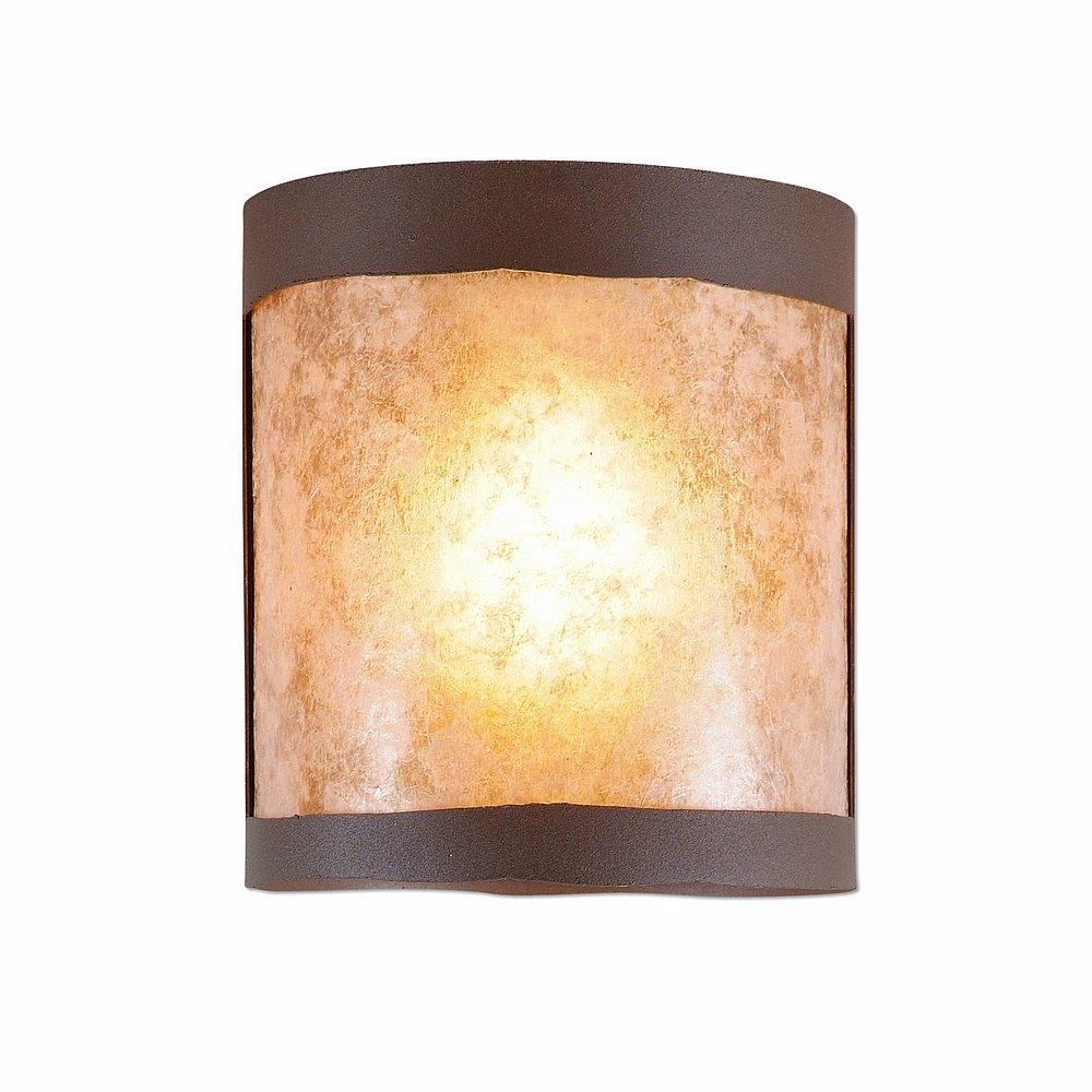 Kincaid Ceiling Light - Rustic Plain - Almond Mica Shade - Rustic Brown Finish