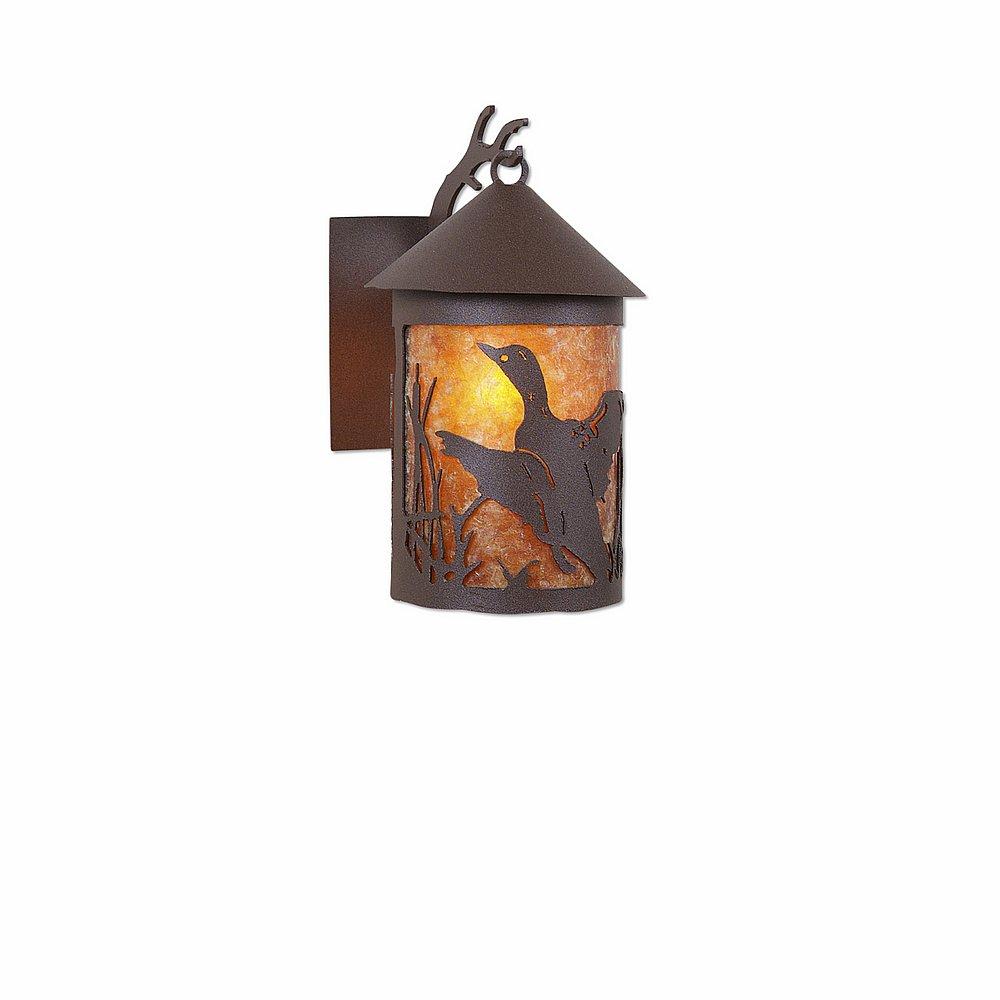 Cascade Lantern Sconce Mica Small - Loon - Amber Mica Shade - Rustic Brown Finish