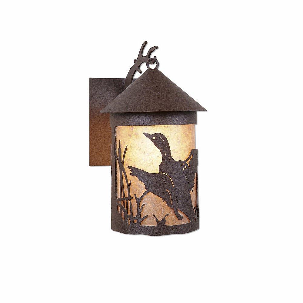 Cascade Lantern Sconce Mica Medium - Loon - Almond Mica Shade - Rustic Brown Finish