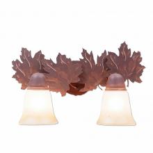 Avalanche Ranch Lighting A32205TT-02 - Lakeside Double Bath Vanity Light - Maple Leaf - Two-Toned Amber Cream Bell Glass