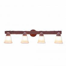 Avalanche Ranch Lighting A32401TT-02 - Lakeside Quad Bath Vanity Light - Rustic Plain - Two-Toned Amber Cream Bell Glass