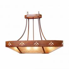 Avalanche Ranch Lighting A41102AL-HR-02 - Ridgemont Chandelier Oval - Deception Pass - Almond Mica Shade - Rust Patina Finish