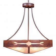 Avalanche Ranch Lighting A42585AL-HR-02 - Ridgemont Chandelier Large - Shade Bottom - Del Rio - Almond Mica Shade - Rust Patina Finish