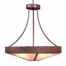 Avalanche Ranch Lighting A42601AL-HR-02 - Ridgemont Chandelier Extra Large - Shade Bottom - Rustic Plain - Almond Mica Shade