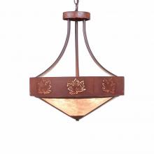 Avalanche Ranch Lighting A44606AL-HR-02 - Ridgemont Foyer Chandelier Large Short - Shade Bottom - Maple Cutout - Almond Mica Shade