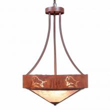 Avalanche Ranch Lighting A45139AL-HR-02 - Ridgemont Foyer Chandelier Large Tall - Shade Bottom - Bison - Almond Mica Shade