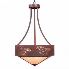 Avalanche Ranch Lighting A45159AL-HR-02 - Ridgemont Foyer Chandelier Large Tall - Shade Bottom - Horse Cutout - Almond Mica Shade