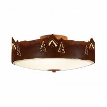 Avalanche Ranch Lighting A47245FC-02 - Ridgewood Close-to-Ceiling Large - Mountain-Pine Tree Cutouts - Frosted Glass Bowl