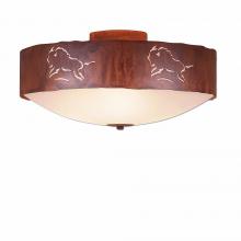 Avalanche Ranch Lighting A47739FC-02 - Ridgemont Close-to-Ceiling Large - Bison - Frosted Glass Bowl - Rust Patina Finish