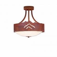 Avalanche Ranch Lighting A48841FC-02 - Ridgemont Semi-Flush Medium - Mountain - Frosted Glass Bowl - Rust Patina Finish