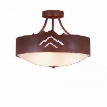 Avalanche Ranch Lighting A49141FC-HR-02 - Ridgemont Semi Flush Large Short - Bowl Bottom - Mountain - Frosted Glass Bowl - Rust Patina Finish