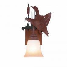 Avalanche Ranch Lighting H14164TT-03 - Wasatch Single Sconce - Loon - Two-Toned Amber Cream Bell Glass - Cedar Green