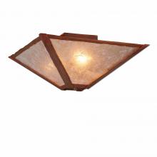 Avalanche Ranch Lighting H46201AL-02 - Denali Ceiling Light Square - Rustic Plain - Almond Mica Shade - Rust Patina Finish