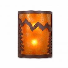 Avalanche Ranch Lighting M13301AM-27 - Cascade Sconce Large - Rustic Plain - Amber Mica Shade - Rustic Brown Finish