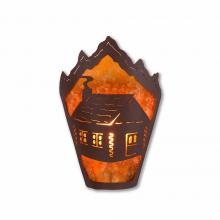 Avalanche Ranch Lighting M15224AM-27 - Decatur Sconce - Cabin - Amber Mica Shade - Rustic Brown Finish