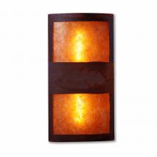 Avalanche Ranch Lighting M16201AM-02 - Benton Sconce - Rustic Plain - Amber Mica Shade - Rust Patina Finish