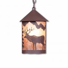 Avalanche Ranch Lighting M24523AL-CH-27 - Cascade Pendant Medium - Valley Elk - Almond Mica Shade - Rustic Brown Finish - Chain