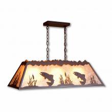 Avalanche Ranch Lighting M45481AL-27 - Rocky Mountain Billiard Light Small - Trout - Almond Mica Shade - Rustic Brown Finish