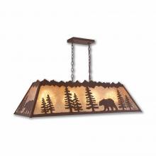 Avalanche Ranch Lighting M45525AL-27 - Rocky Mountain Billiard Light Large - Mountain Bear - Almond Mica Shade - Rustic Brown Finish