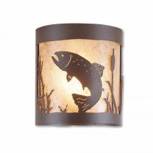 Avalanche Ranch Lighting M49181AL-27 - Kincaid Ceiling Light - Trout - Almond Mica Shade - Rustic Brown Finish