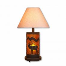 Avalanche Ranch Lighting M60133AM-KR-27 - Cascade Table Lamp - Mountain Elk - Amber Mica Shade - Rustic Brown Finish