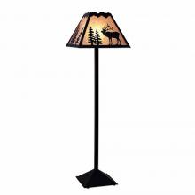 Avalanche Ranch Lighting M62633AL-97 - Rocky Mountain Floor Lamp - Mountain Elk - Almond Mica Shade - Black Iron Finish