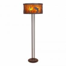 Avalanche Ranch Lighting M69381AM-27 - Kincaid Floor Lamp - Trout - Amber Mica Shade - Rustic Brown Finish