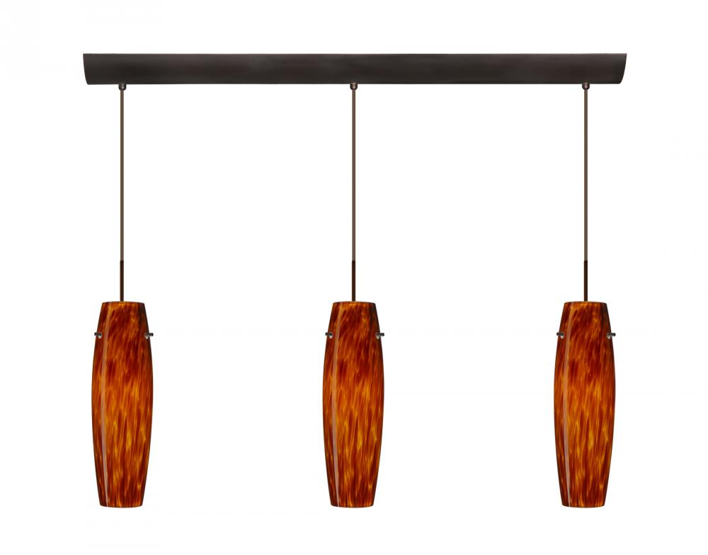 Besa Pendant Suzi Bronze Amber Cloud 3x100W A19