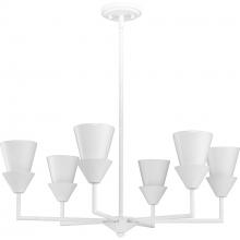 Progress P400372-197 - Pinellas Collection Six-Light White Plaster Contemporary Chandelier