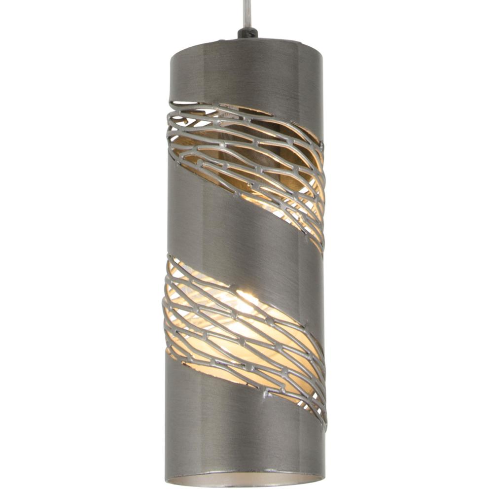 Flow 1-Lt Small Cylinder Mini Pendant - Steel