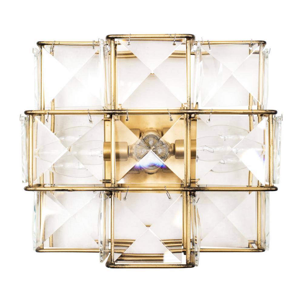 Cubic 3-Lt Sconce - Calypso Gold