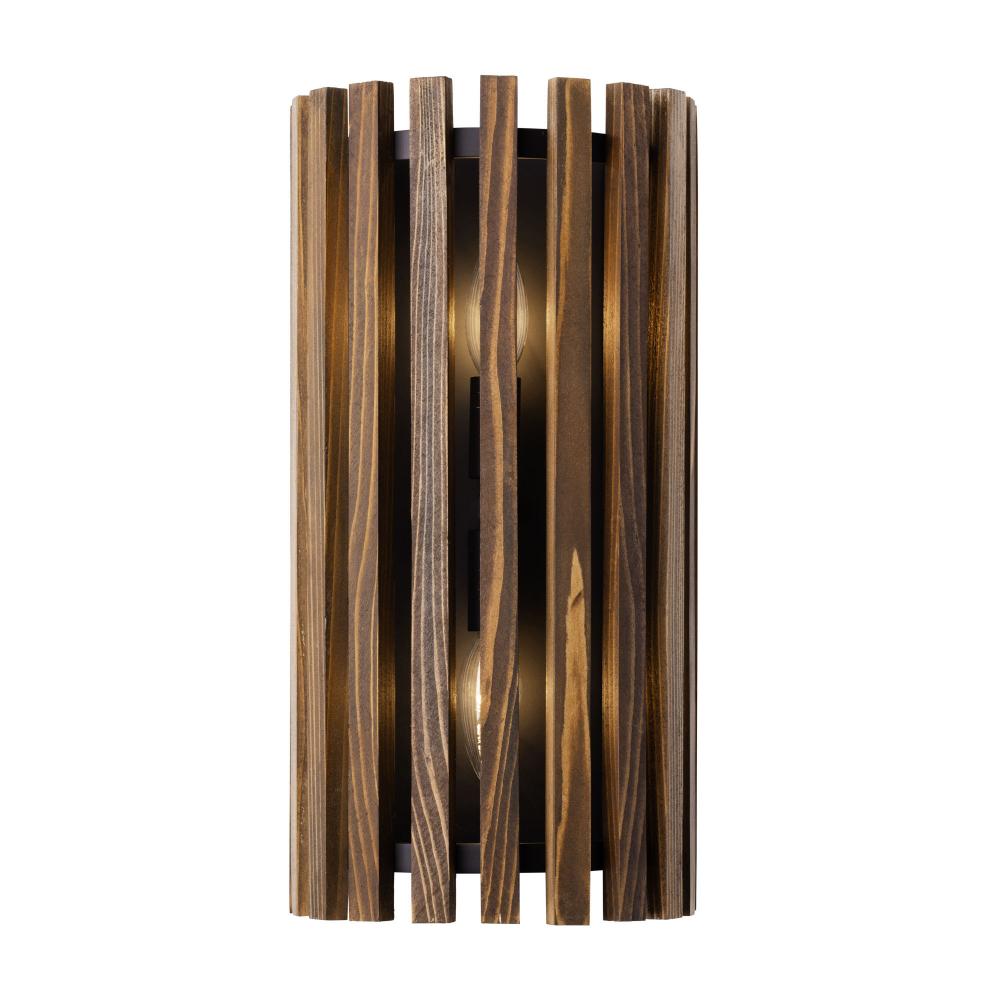 Suratto 2-Lt   Sconce - Matte Black/Medium Walnut