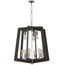 Varaluz 268C09SL - Lofty 9-Lt Chandelier - Steel/Zebrawood