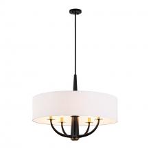 Varaluz 503P05BLSB - Patchwork 5-Lt Pendant - Black/Satin Brass