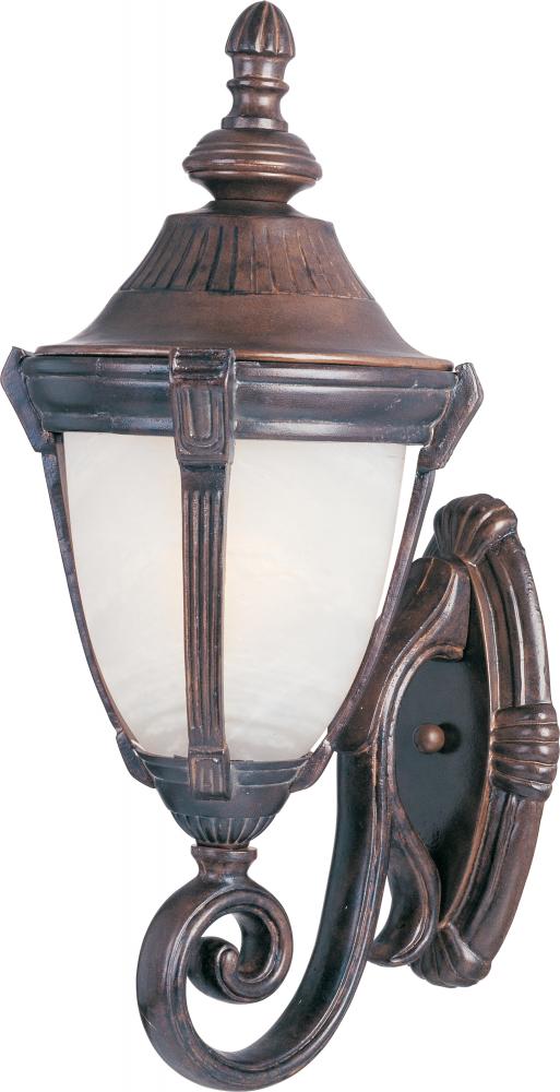 One Light Empire Bronze Marble Glass Wall Lantern