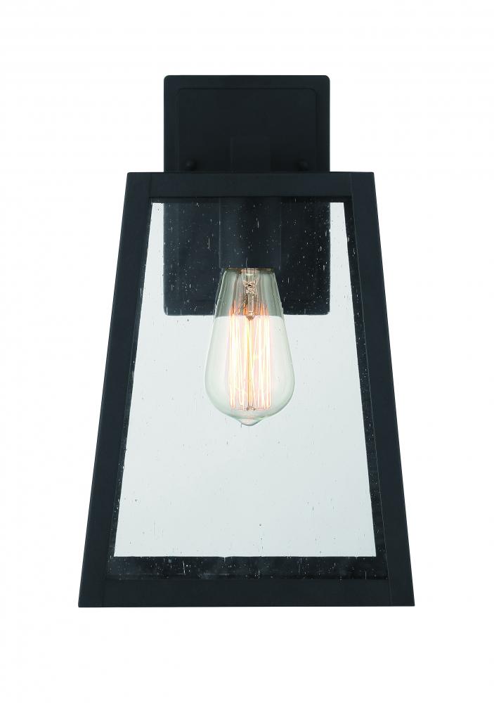 Dunn 1 Light Large Outdoor Wall Lantern in Textured Black