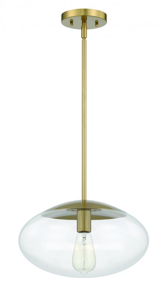 Gaze 1 Light 14" Pendant in Satin Brass