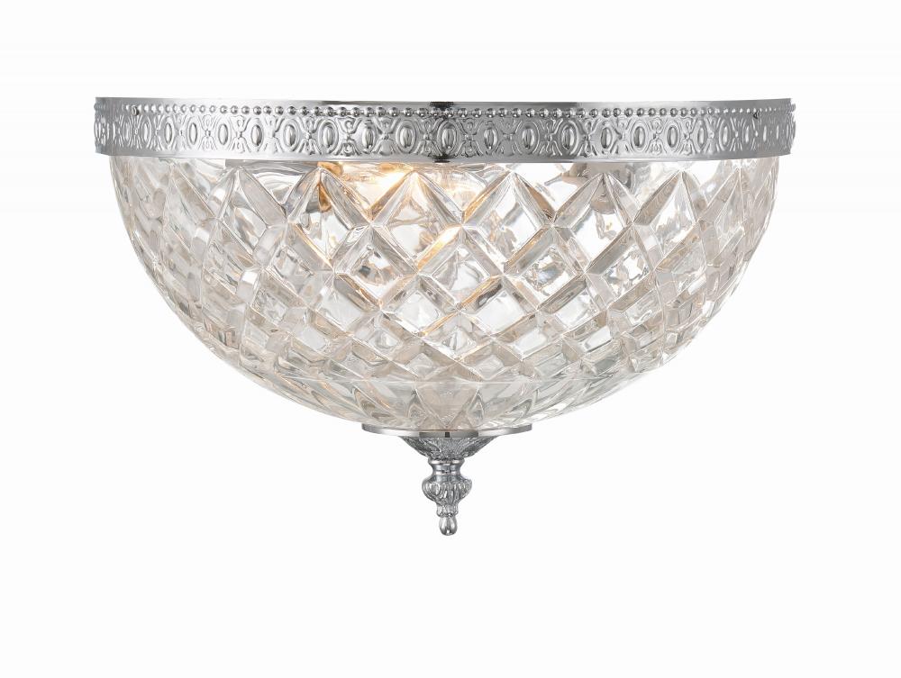 Crystorama 3 Light Polished Chrome Crystal Flush Mount