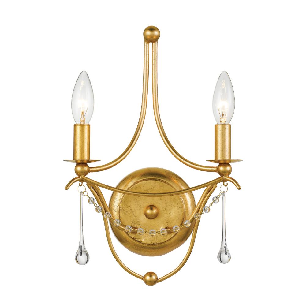 Metro 2 Light Antique Gold Sconce