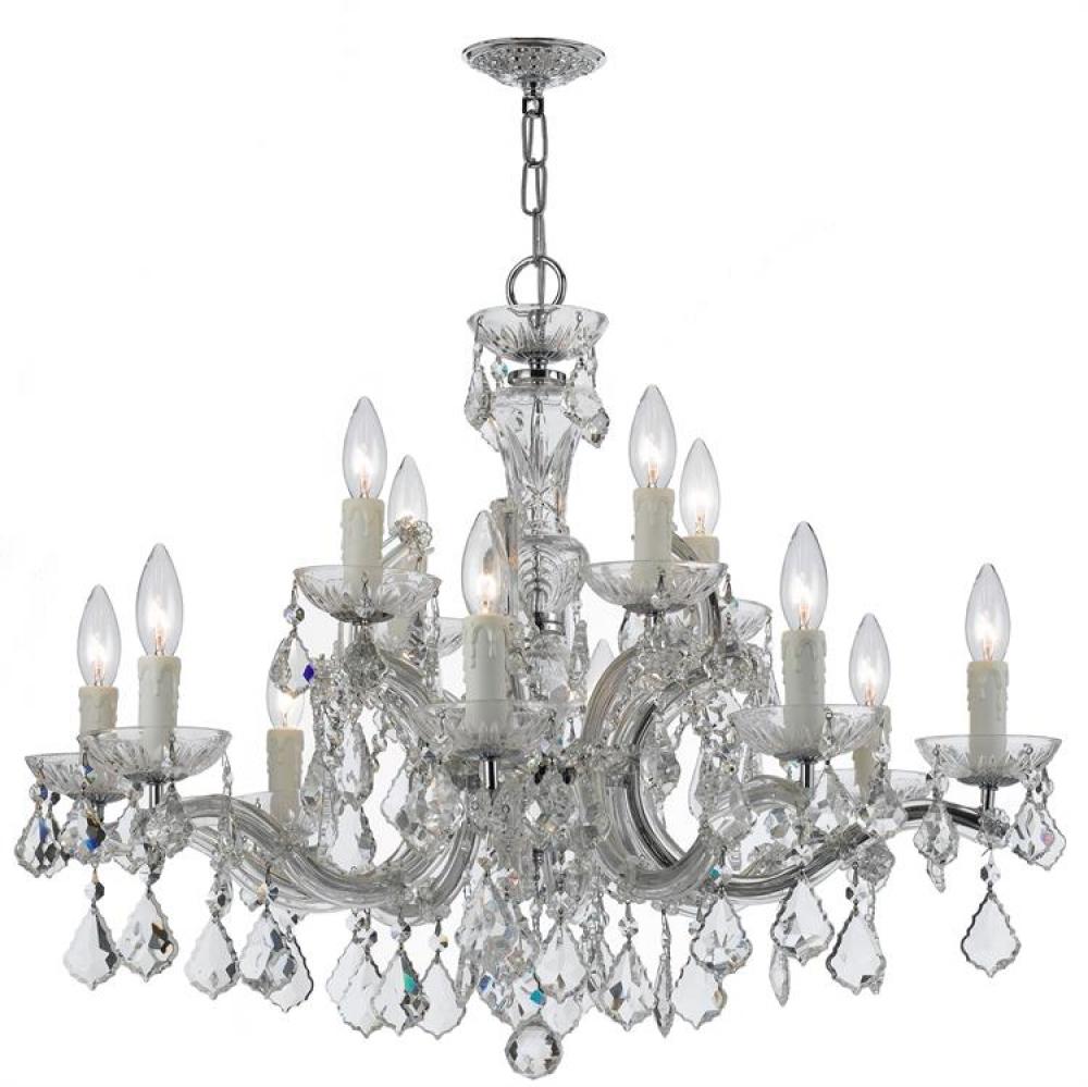 Maria Theresa 12 Light Clear Crystal Chrome Chandelier