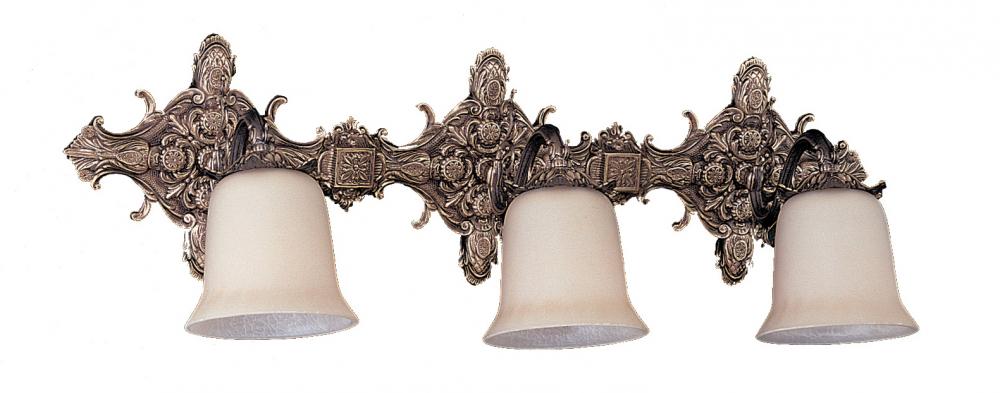 Crystorama 3 Light Olde Brass Vanity Light