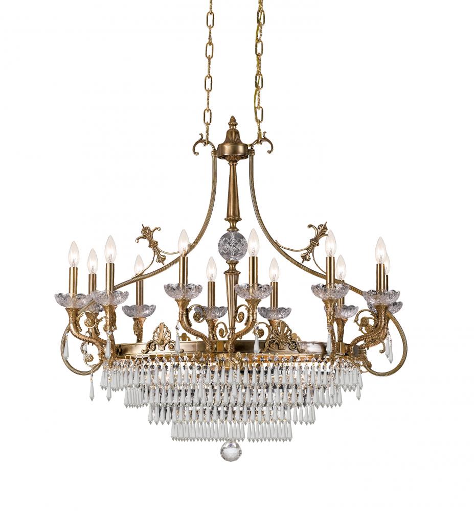 Regal 12 Light Crystal Brass Island Light