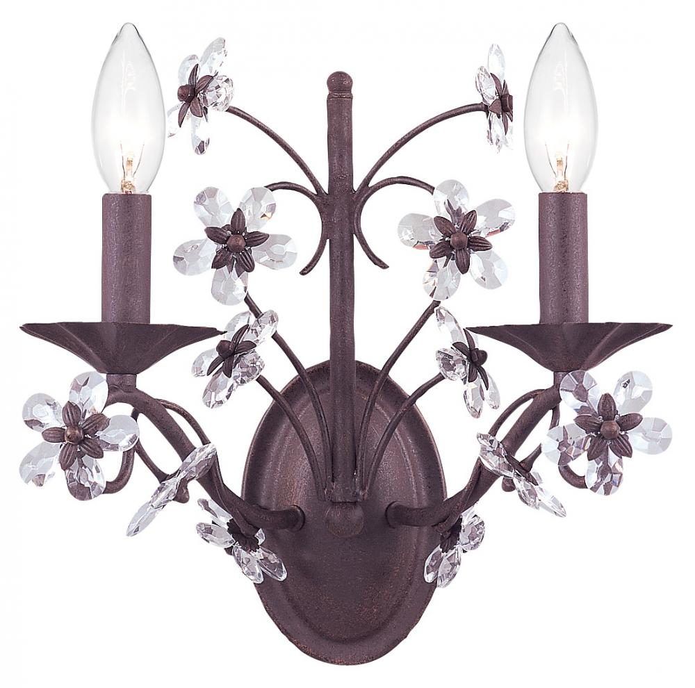 Crystorama Paris Market 2 Light Dark Rust Sconce II