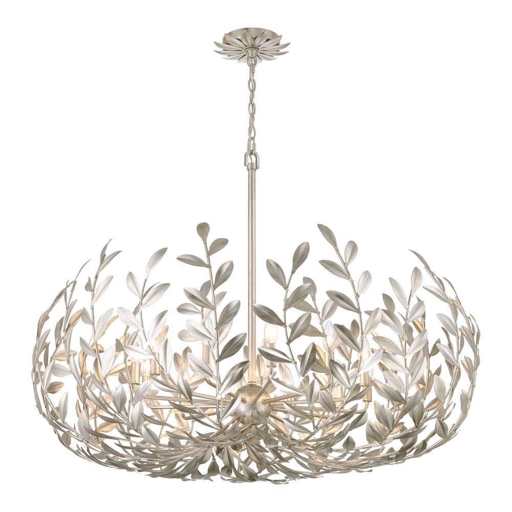 Broche 12 Light Antique Silver Chandelier