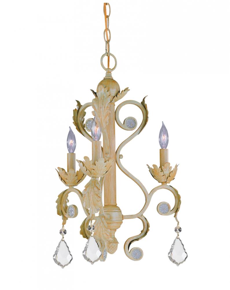 Winslow 3 Light Optical Crystal Champagne Mini Chandelier II