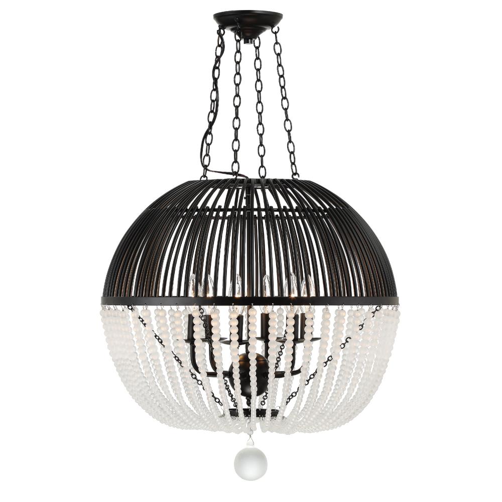 Duval 6 Light Matte Black Chandelier