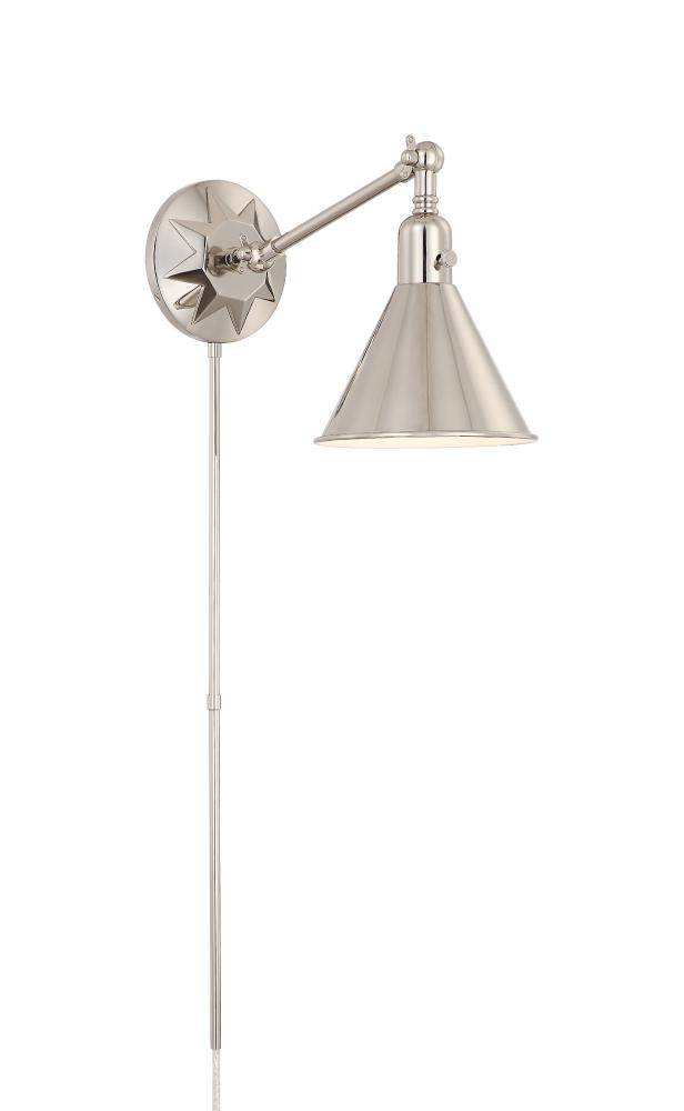 Morgan 1 Light Polished Nickel Task Sconce