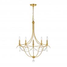 Crystorama 425-GA - Metro 5 Light Antique Gold Chandelier