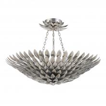  517-SA_CEILING - Broche 6 Light Antique Silver Semi Flush Mount