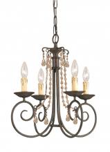 Crystorama 5204-DR-GT-MWP - Crystorama Soho 4 Light Golden Teak Crystal Mini Chandelier